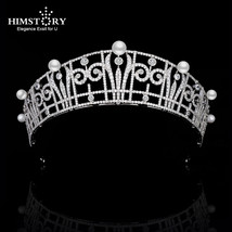 European Royal Hair Crown Cubic Zircon Tiaras Headband Headdress  Wedding Bridal - £134.47 GBP