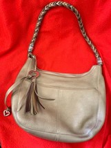 EUC Brighton Barbados Pebbled Leather Hobo Bag Braided Shoulder Strap - £37.36 GBP