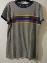 Derek Heart Plus Gray Multicolor Cotton Blend S/ Sleeve crew neck shirt 1X   050 - £5.90 GBP