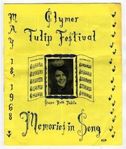 1968 Clymer Tulip Festival Program Clymer New York Memories in Song  - £31.29 GBP