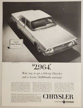 1963 Print Ad Chrysler Newport 4-Door Sedan 5 Year/50,0000 Mile Warranty - £12.10 GBP