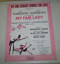 Vintage Sheet Music - On The Street Where You Live - My Fair Lady -1956 - Vguc! - £5.60 GBP