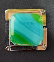 Murano Glass Handbag Table Clip Silver Blue Green Swirl by MO.RI. Venezi... - $965.92 MXN