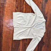 J Crew 100% Cashmere Knit Cardigan Cream Button Front Women's Size S - $74.89