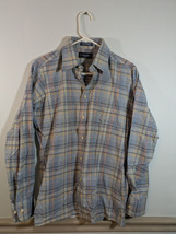 Winterweights Van Heusen Shirt Button Up Flannel Long Sleeve MenBlue/Tan... - £9.19 GBP