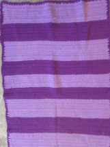 Handmade Crocheted Doll Baby Blanket Dark Purple /LAVENDER 28X44&quot; - £17.98 GBP