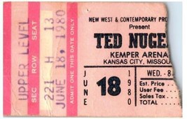 Vintage Ted Nugent Ticket Stub Juin 18 1980 Kemper Arena Kansas Ville MO - £27.65 GBP