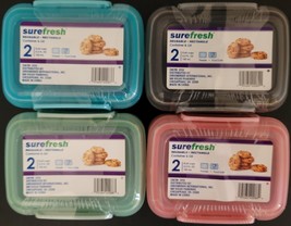 Lock-Top Reusable Snack Containers w Lid Pastel 5.2 Fl Oz 2/Pk S24 Select: Color - £2.80 GBP