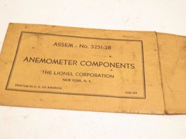 LIONEL POST-WAR TRAINS 3251-28 ANEMOMETER  ENVELOPE -  FAIR- SR34 - €2,05 EUR