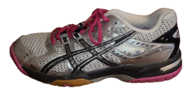 Asics Women&#39;s GEL-ROCKET 6 Volleyball Shoes Sneakers Size 7 Us Pink Laces - £15.76 GBP