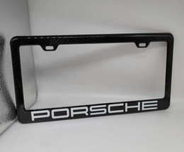 Brand New 1PCS PORSCHE 100% Real Carbon Fiber License Plate Frame Tag Cover Orig - $20.00