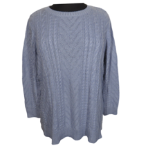 Lane Bryant Blue Cable Knit Round Neck Long Sleeve Sweater Plus Size 18-20 - £15.46 GBP