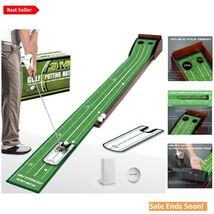 Foldable Portable Golf Putting Mat with Mirror &amp; Automatic Ball Return S... - $130.63