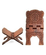 Pentacle Carved 13&quot; Book of Shadows Wooden Book Holder! - $31.70 CAD