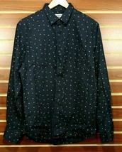 Slim Fit Button Front Shirt Poplin Printed Pattern NEW Men&#39;s Old Navy M Blue $35 - £14.23 GBP