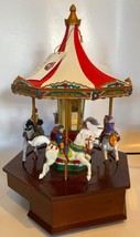 Mr Christmas Holiday Merry Go Round In Pkg Vintage 2000 Mechanical Carousel - £39.78 GBP