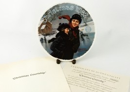 Christmas Plate 1982, &quot;Christmas Courtship&quot;, Norman Rockwell, Knowles,  ... - £5.38 GBP