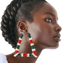 Red and Green Trapozoid Bamboo Hoops - $39.49