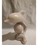 Dolphin Candle Grey Wax Beach Decor  9&quot; X  6&quot; - $35.63