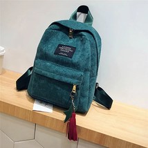 Fashion Woman Mini Simple Corduroy Backpa Campus Style Knapsack Capacity Double  - £95.17 GBP