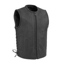 Men&#39;s Motorcycle Vest Venom 1.4mm Platinum Cowhide Bike Vest by Firstmfg - £177.61 GBP+