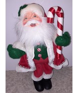 Annalee Christmas Santa Plush Figurine candy cane 2005 - $23.55