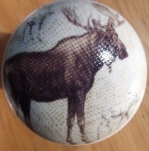 Ceramic Cabinet Knobs W/ Moose #2 Wildlife - £3.49 GBP
