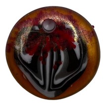Large Abstract Art Handmade Dichroic Glass Statement red And Brown Pendant - £22.41 GBP