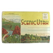Vintage Scenic Utah Postcard Folder Souvenir Linen Nature Salt Lake City... - $12.16