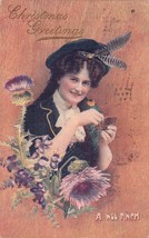 Un Wee Pinch-Snuff Tobacco-Young Girl-Christmas GREETINGS-1908 Carte Pos... - £7.58 GBP