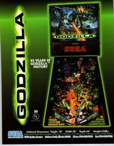 Godzilla Pinball Machine FLYER Original 8.5" x 11 Art 1998 Horror Monste... - $8.90