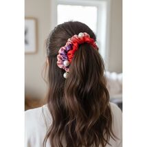 A New Day Hair Ties Scrunchies Set 3 Pearl Embellished Red Purple Pink S... - $2.86
