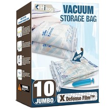 Vacuum Storage Bags, 10 Jumbo Space Saver Vacuum Seal Bags, Space Bags, Vacuum S - £34.36 GBP