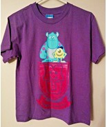 DISNEY MONSTERS UNIVERSITY MIKE &amp; SULLEY BOY&#39;S MED PURPLE COTTON T-SHIRT... - £5.49 GBP