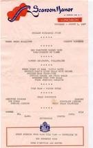 Scaroon Manor Resort Menus 1957 Schroon Lake New York Natalie Wood Gene Kelly - £25.03 GBP