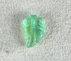 Natural Colombian Emerald Carved Leaf 6.48 Carats Gemstone For Pendant Designing - £558.04 GBP