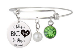 It takes a big heart to shape little minds bracelet and bangle, Adjustable Wire  - $12.99