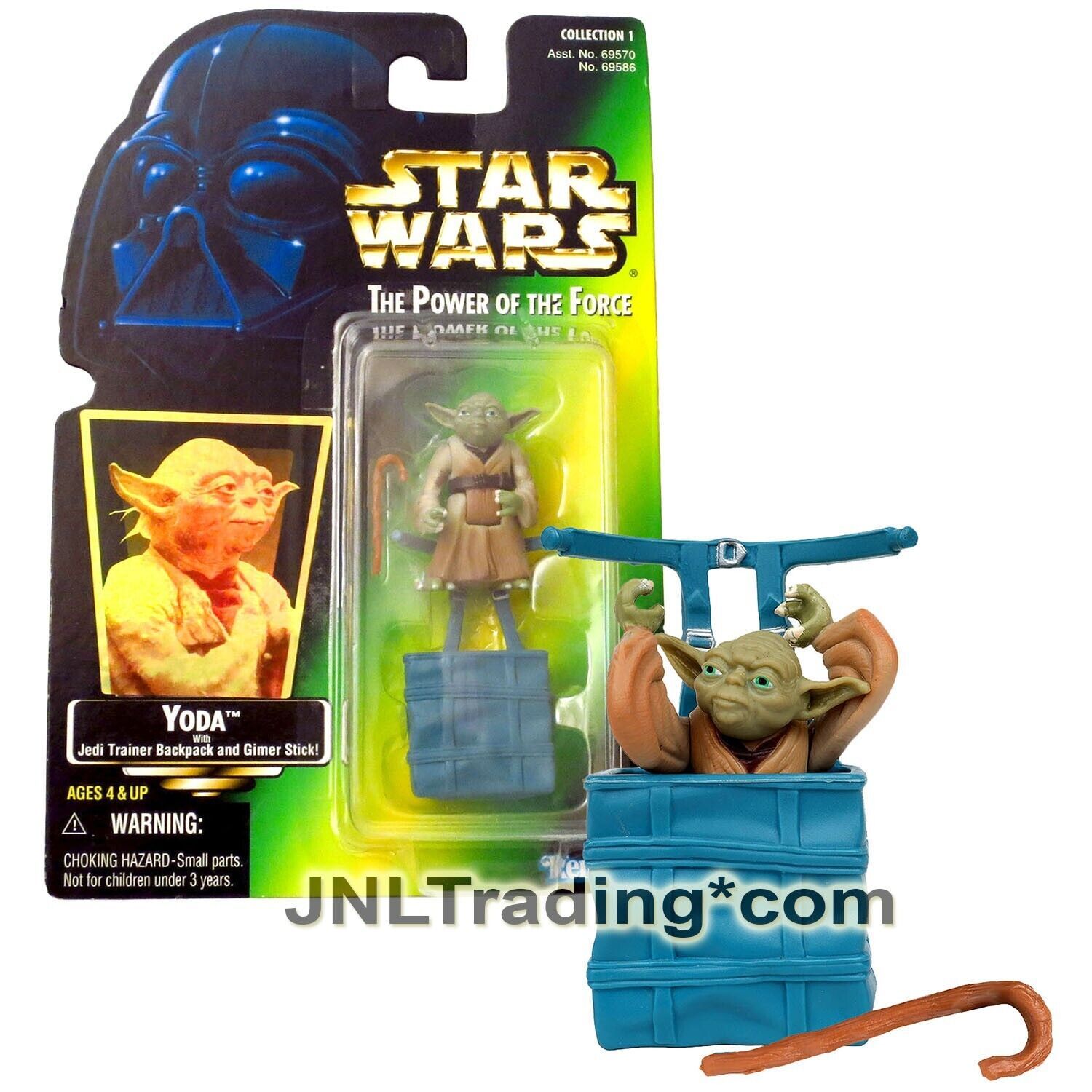 Primary image for Year 1997 Star Wars Power of The Force Figure - YODA with Jedi Trainer Backpack
