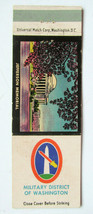 Military District of Washington Jefferson Memorial 20FS Military Matchbook Cover - £1.39 GBP