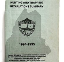 Maine 1994-95 Hunting &amp; Trapping Regulations Vintage 1st Printing Bookle... - $28.14 CAD