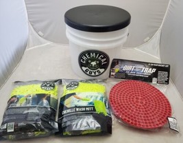 Chemical Guys Detailing Kit Car Wash Red Cyclone Dirt Trap &amp; Chenille Wash Mitt - £35.19 GBP