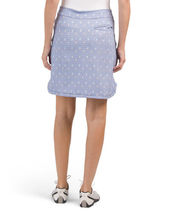 NWT Ladies PETER MILLAR Navy Blue Print Petal Hem Knit GOLF SKORT S M & XL image 2