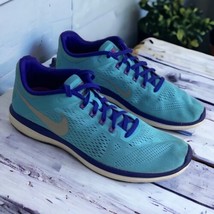 Nike Flex Run Sneakers Womens 8.5 Blue Athletic Shoes Low Lace Up 830751... - £29.56 GBP