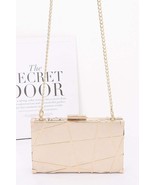 Metal Case Metallic Clutch with Chain Strap - Elegant Evening Accessory - $42.75