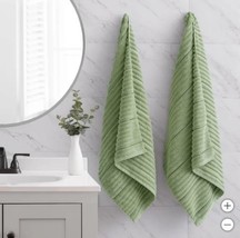 Welspun Welhome Bath Towels Green 2-Pack Bumpy Texture Rib 30&quot; X 58&quot; 640... - $814.85 MXN