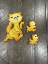 Vintage Anthropomorphic Cat Kittens Chalkware Wall Hangings Miller Studio 1970s - £22.95 GBP