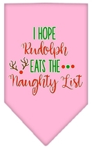 Hope Rudolph Eats Naughty List Screen Print Bandana Light Pink Size Large - £9.06 GBP