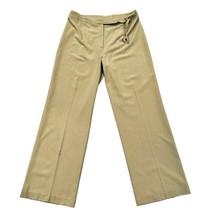 Ann Taylor Dress Pants Size 14 Tan Beige Wide Leg Side Tie Career Work Trousers - £13.01 GBP