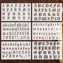 8 Pieces Lettering Stencils Calligraphy Letter Stencils Gothic Font Stencil Temp - £13.33 GBP
