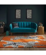 Hand-Tufted Orange Leopard Wool Rug – 8x10, 9x12,10x14, 12x15 - $439.00+